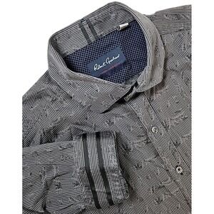Robert Graham Men's Shirt 3XL Modern Americana Gray Black Geometric EUC